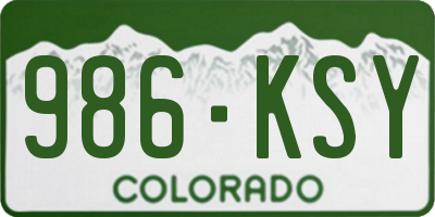 CO license plate 986KSY
