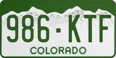 CO license plate 986KTF