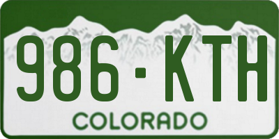 CO license plate 986KTH