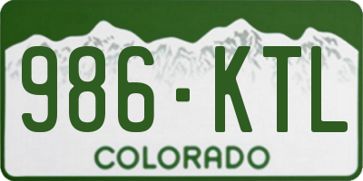 CO license plate 986KTL