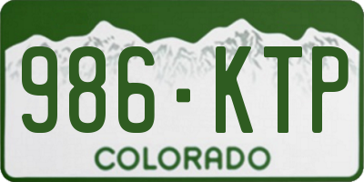 CO license plate 986KTP