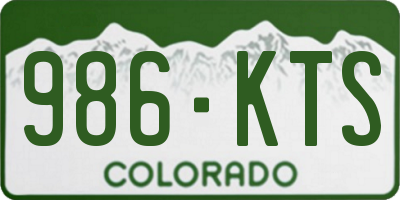 CO license plate 986KTS