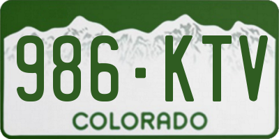 CO license plate 986KTV