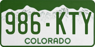 CO license plate 986KTY