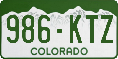 CO license plate 986KTZ