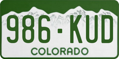 CO license plate 986KUD