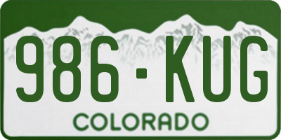 CO license plate 986KUG
