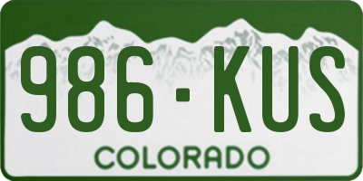 CO license plate 986KUS