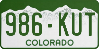 CO license plate 986KUT