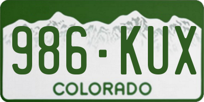 CO license plate 986KUX
