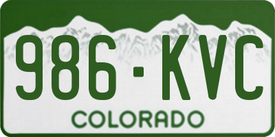 CO license plate 986KVC