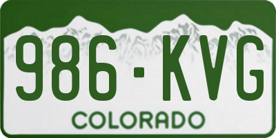 CO license plate 986KVG