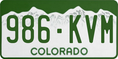 CO license plate 986KVM