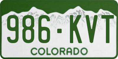 CO license plate 986KVT