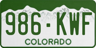 CO license plate 986KWF