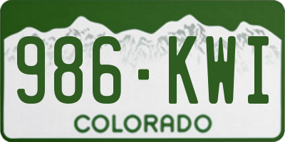 CO license plate 986KWI
