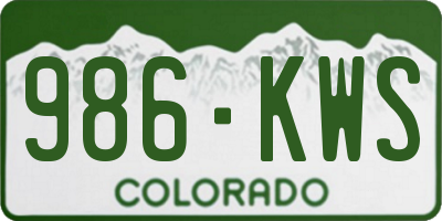 CO license plate 986KWS