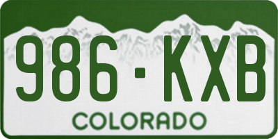 CO license plate 986KXB