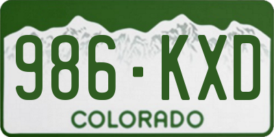 CO license plate 986KXD