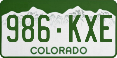 CO license plate 986KXE
