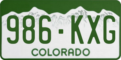 CO license plate 986KXG