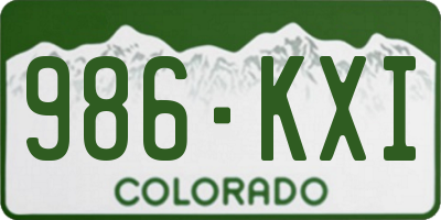 CO license plate 986KXI