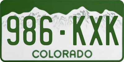 CO license plate 986KXK