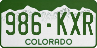 CO license plate 986KXR