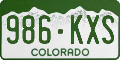 CO license plate 986KXS