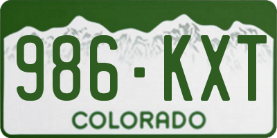 CO license plate 986KXT