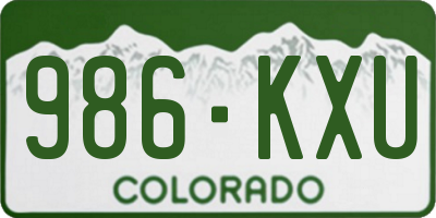 CO license plate 986KXU