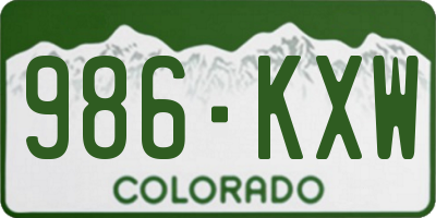 CO license plate 986KXW