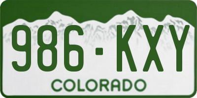 CO license plate 986KXY