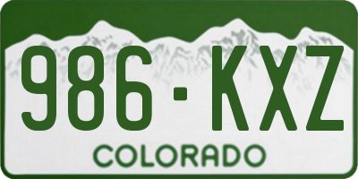 CO license plate 986KXZ