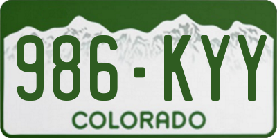CO license plate 986KYY