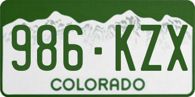 CO license plate 986KZX