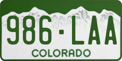 CO license plate 986LAA