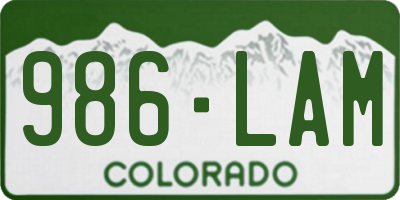 CO license plate 986LAM