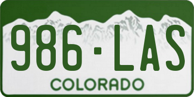 CO license plate 986LAS