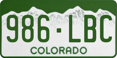 CO license plate 986LBC