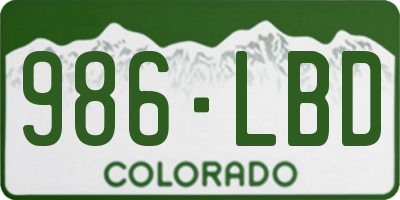 CO license plate 986LBD