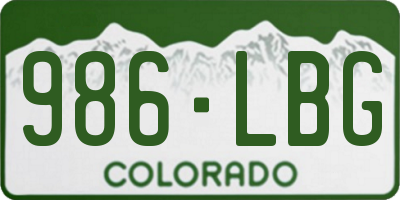 CO license plate 986LBG