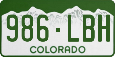 CO license plate 986LBH