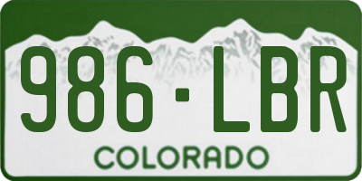 CO license plate 986LBR