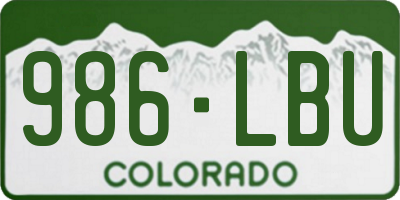 CO license plate 986LBU