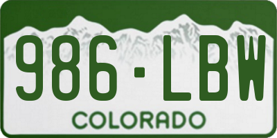 CO license plate 986LBW