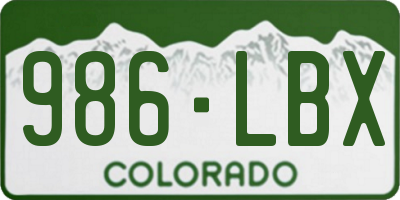 CO license plate 986LBX