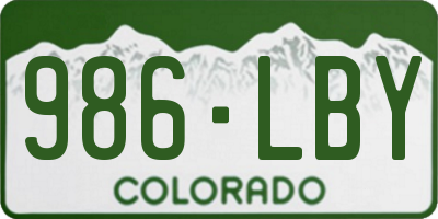 CO license plate 986LBY