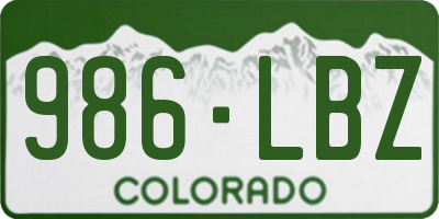CO license plate 986LBZ