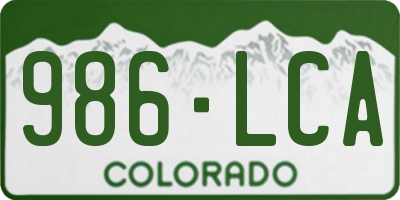 CO license plate 986LCA